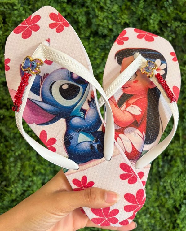havaianas decorada stitch love